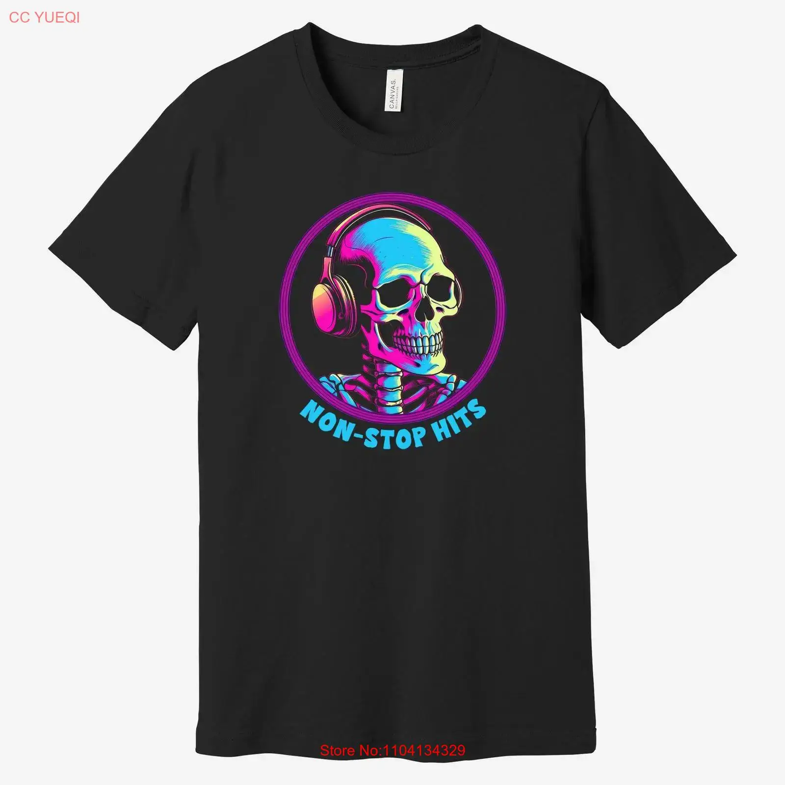 Skull T Shirt with Headphones  - Audio Music Dj ulasan dan harga