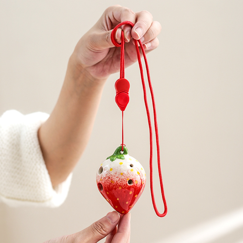 Cute Strawberry Shaped Ocarina - Ocarina Ceramic ulasan dan harga